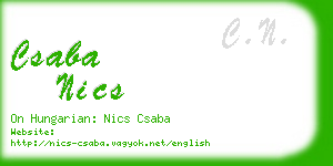 csaba nics business card